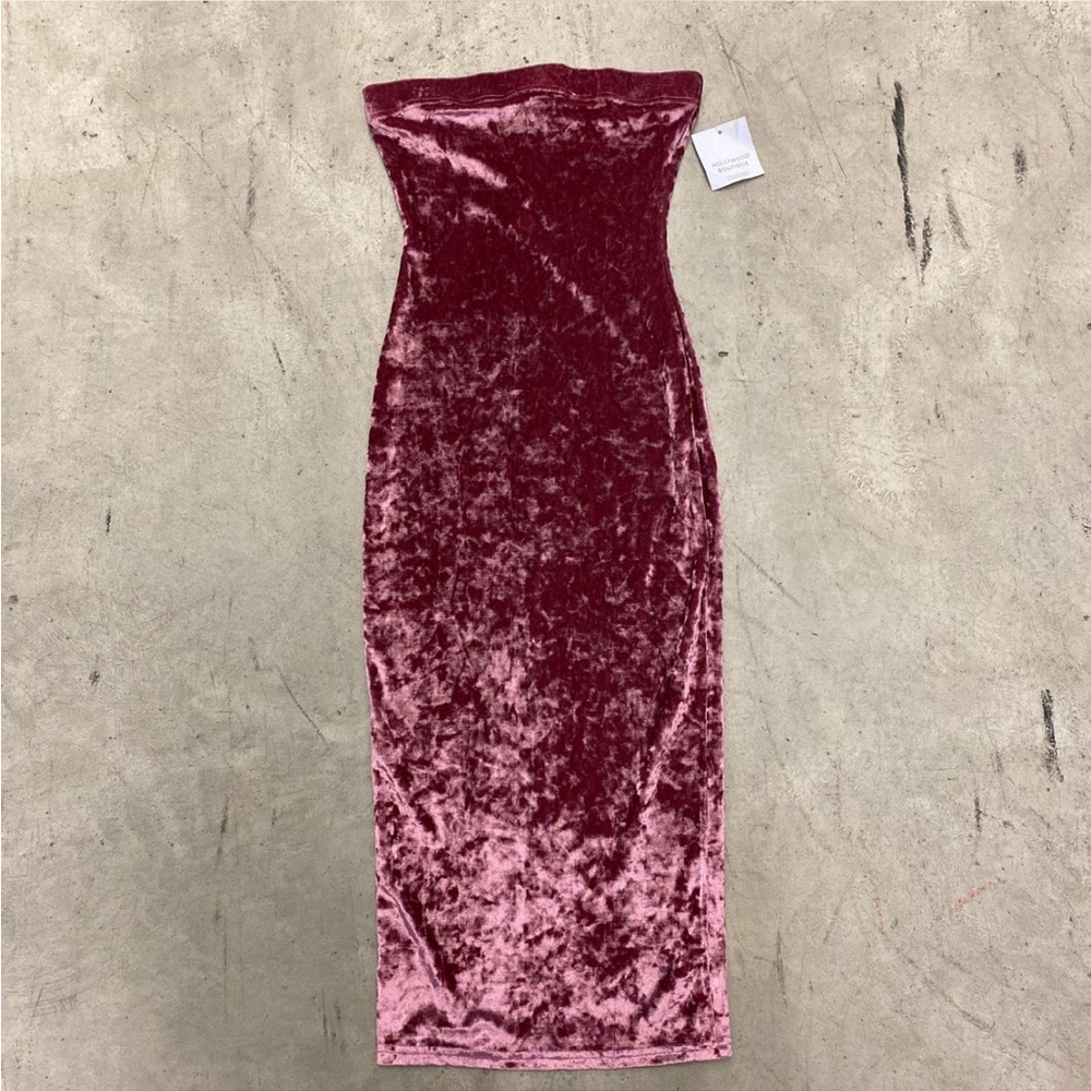 Crushed velvet tube dress